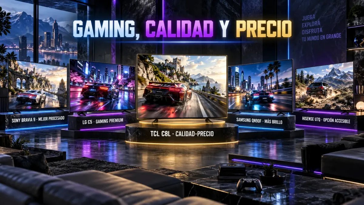 Mejores TV de 75 pulgadas para gaming y calidad-precio: LG C5, Samsung QN90F, Sony Bravia 9, TCL C8L e Hisense U7Q