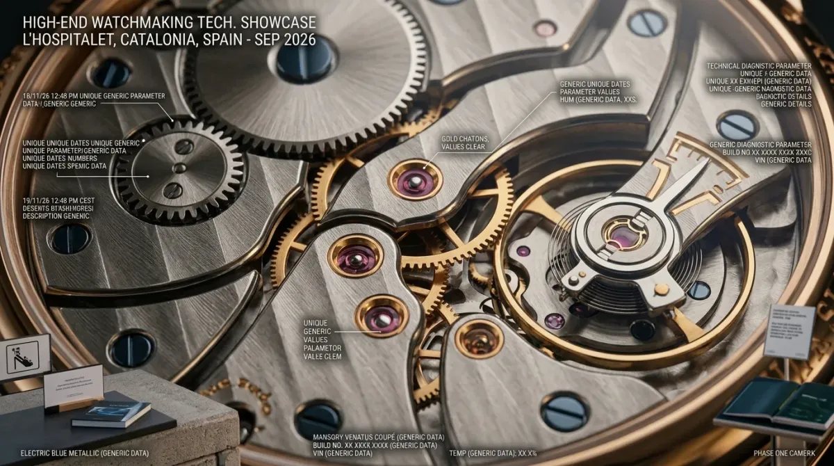 Primer plano del calibre artesanal de un reloj de inversión independiente con acabados de alta relojería.