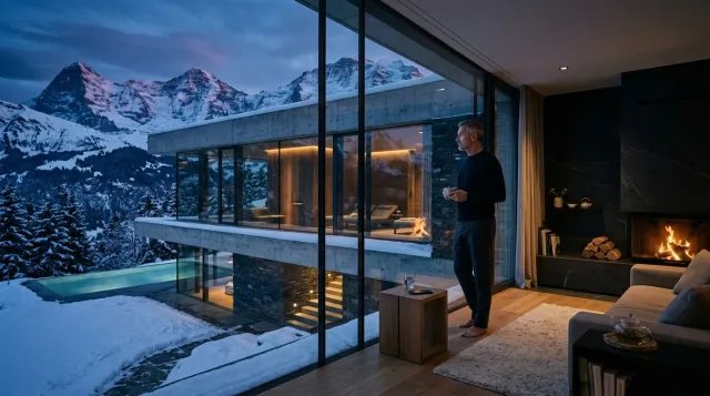 Retiro médico alpino de ultra-lujo en Suiza, concebido como santuario de desconexión digital para grandes fortunas.