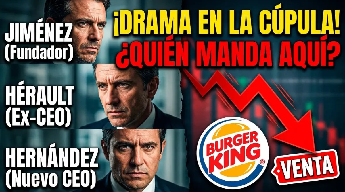 Miniatura de alto impacto mostrando el relevo directivo y los cambios de CEO en Burger King España bajo la gestión del fondo Cinven.
