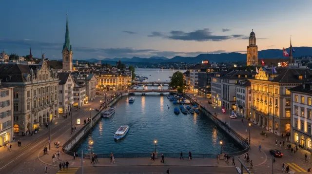 Vista panorámica de Zúrich, símbolo mundial de estabilidad financiera y seguridad jurídica.